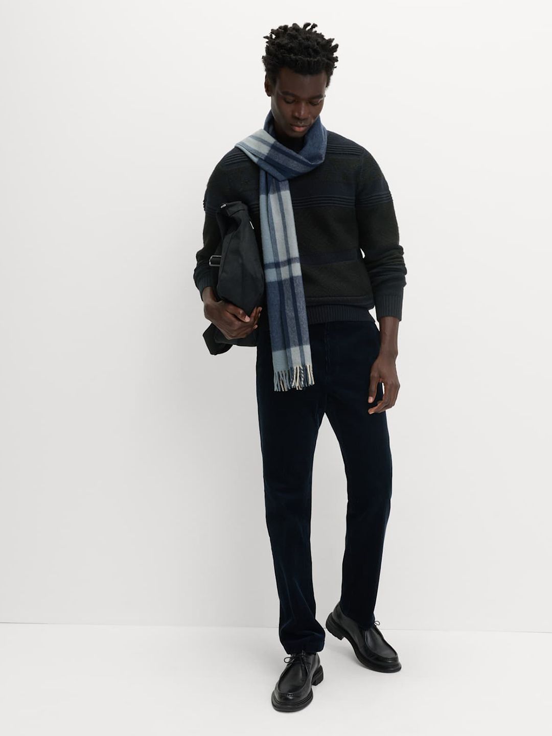 Marks & Spencer Textured Crew Neck Jumper with Wool