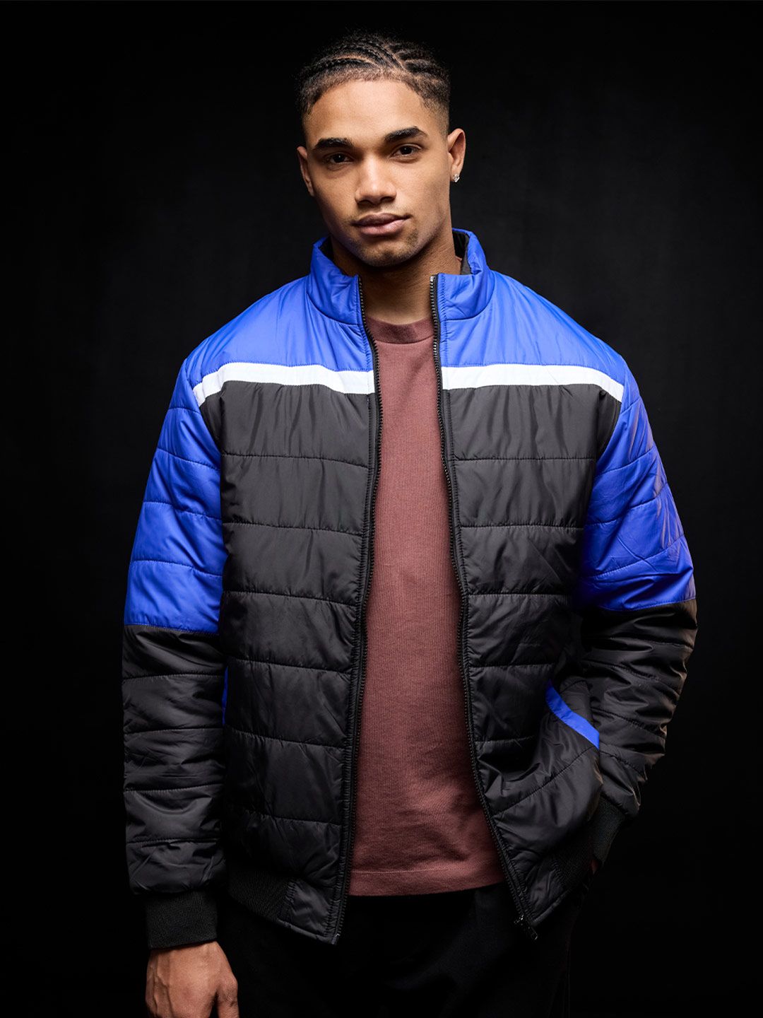 The Souled Store Men Oversized Fit Colourblocked Multi Puffer Jackets