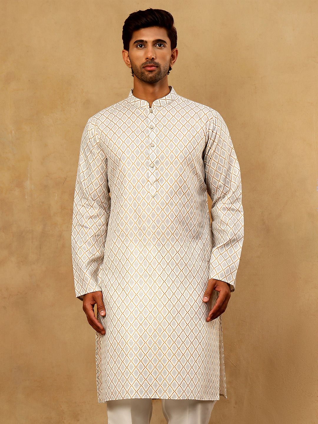 Jompers Men Geometric Printed Kurta
