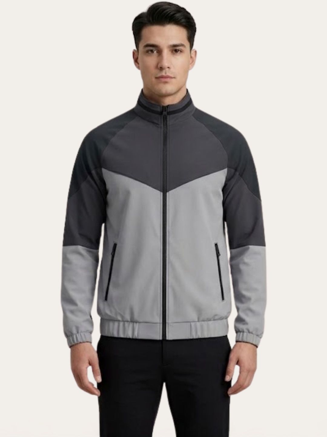 MIA FASHION Men Colourblocked Windcheater Outdoor Sporty Jacket