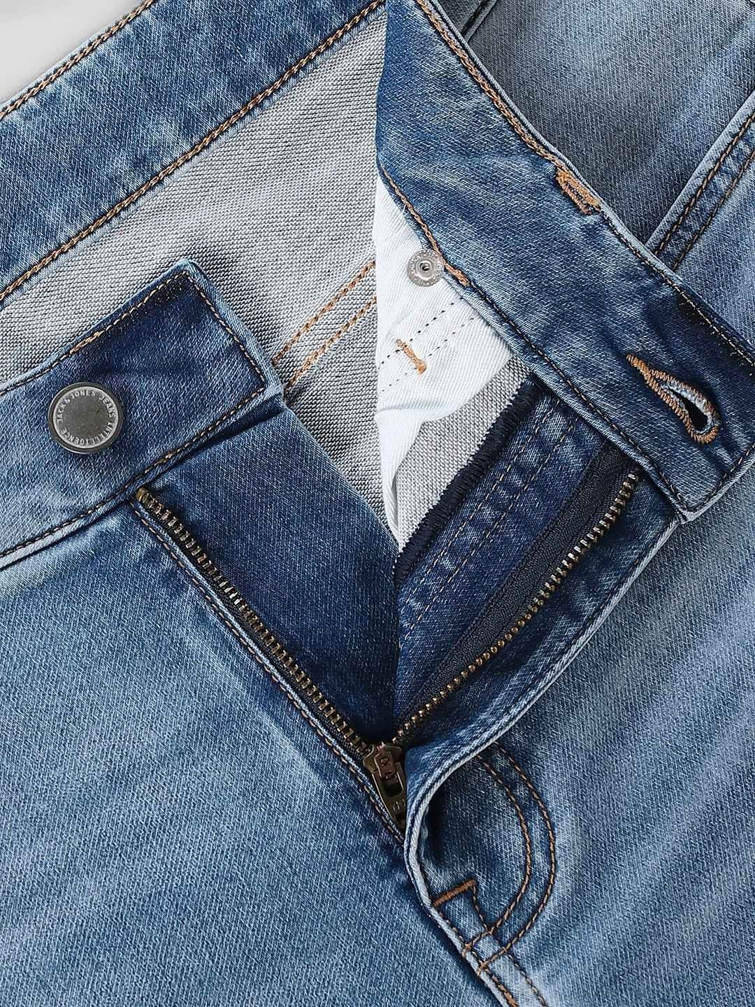 Straight Fit Low-Rise Heavy Fade Stretchable Jeans