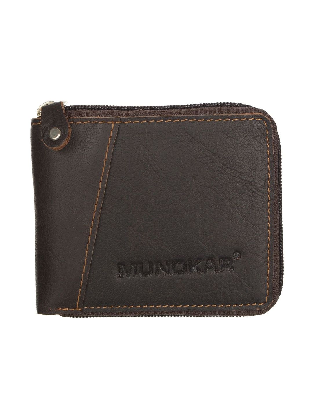Mundkar Men Leather Zip Around Wallet