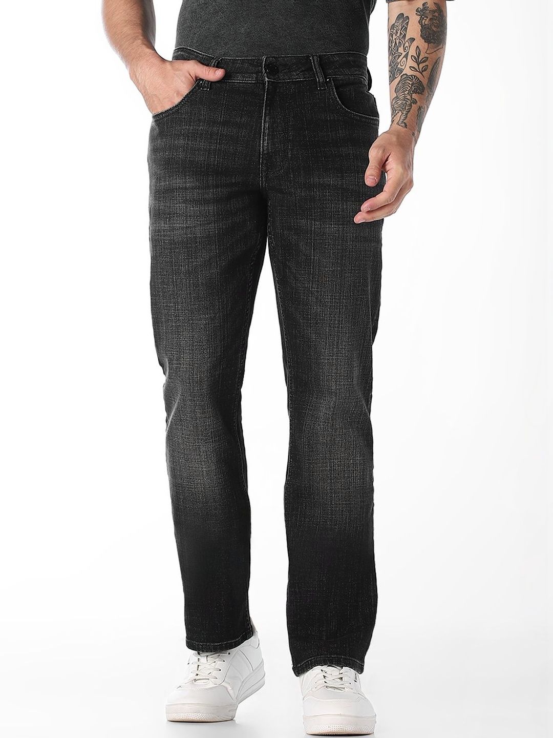 Straight Fit Low-Rise Light Fade Stretchable Jeans