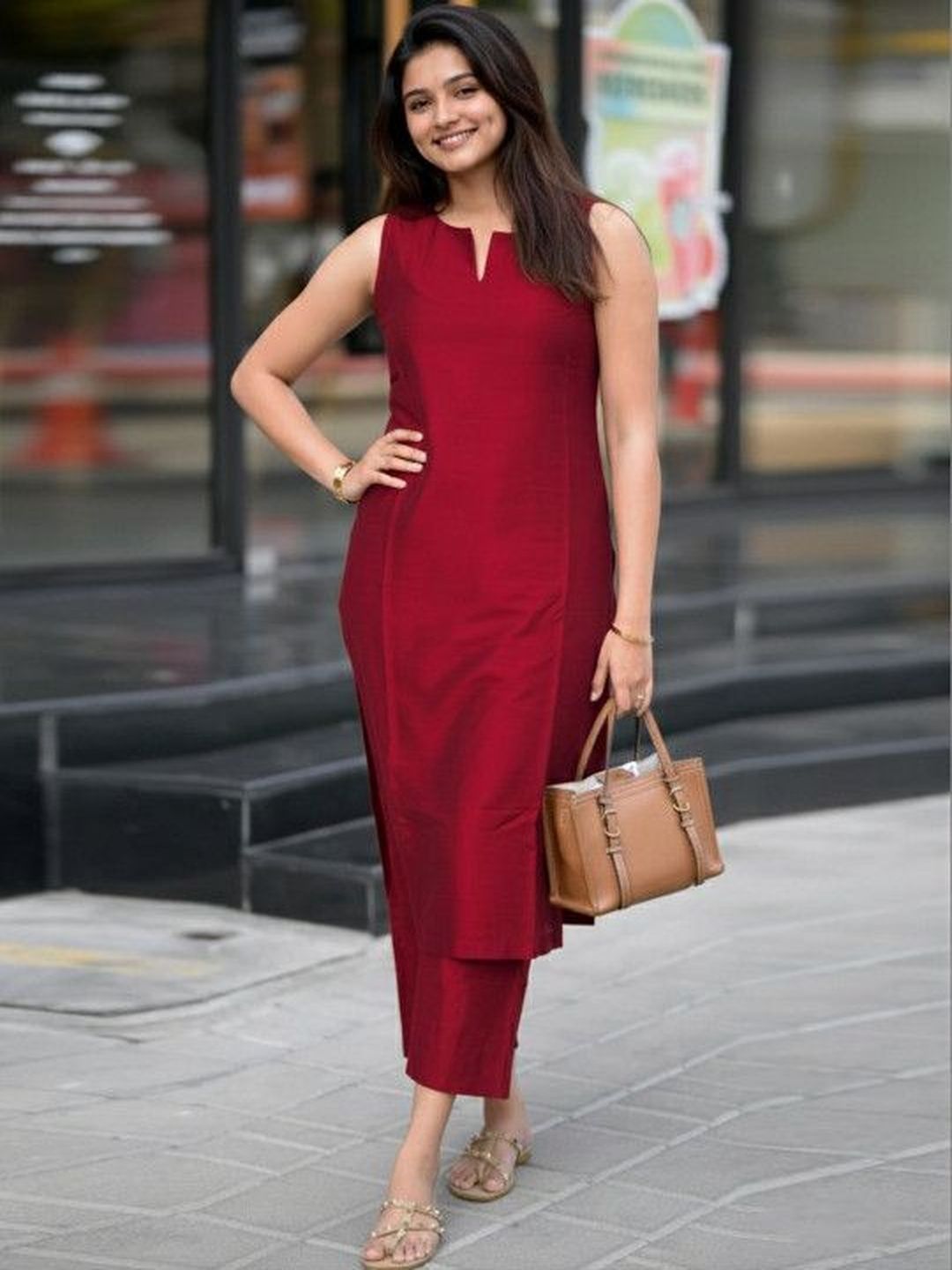 SANTOPERA DESIGNER Women Regular Kurti with Trousers