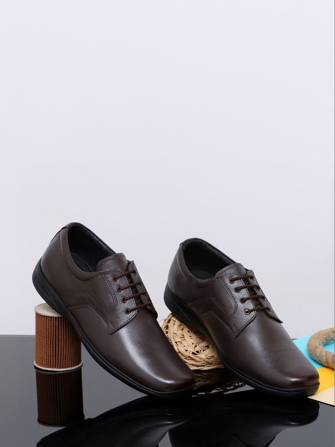 INVICTUS Men Round Toe Lace-Ups Formal Derbys Shoes