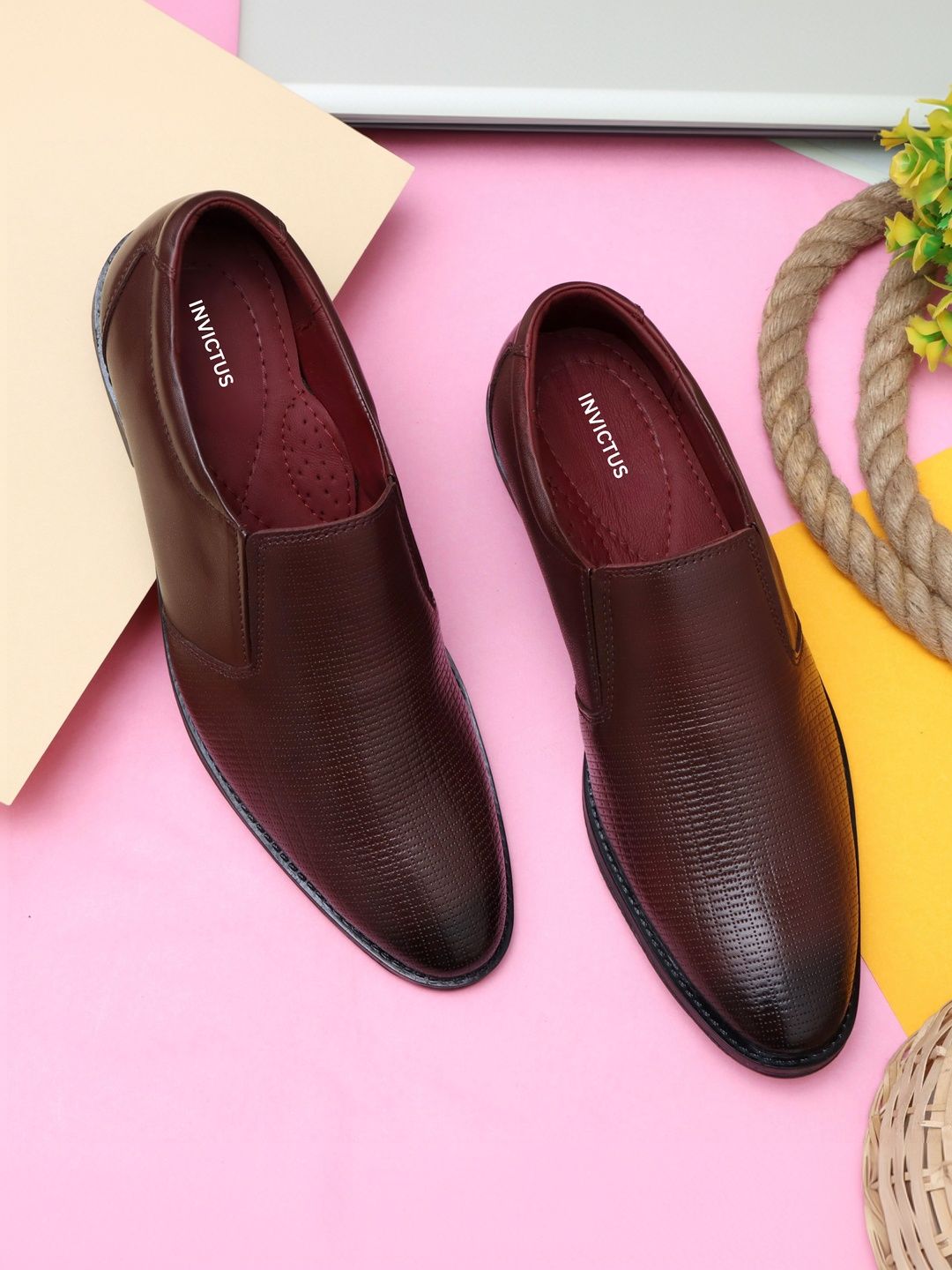 INVICTUS Men Leather Formal Slip-Ons