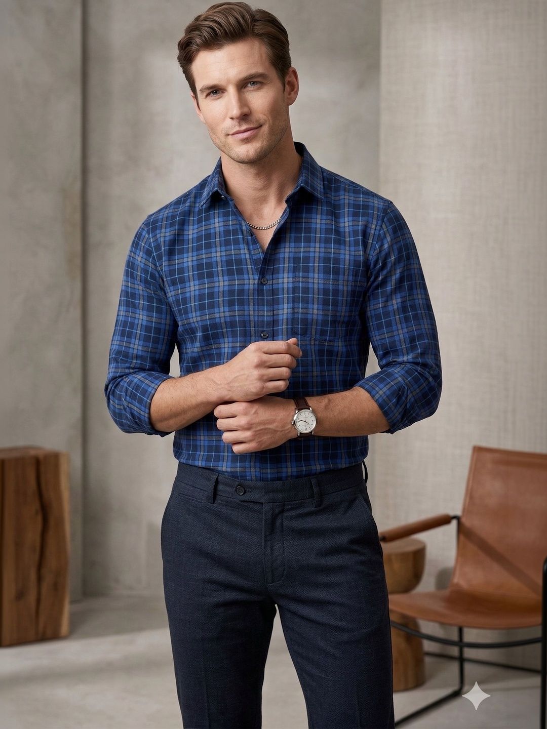 blazstar Men Checked Casual Shirt
