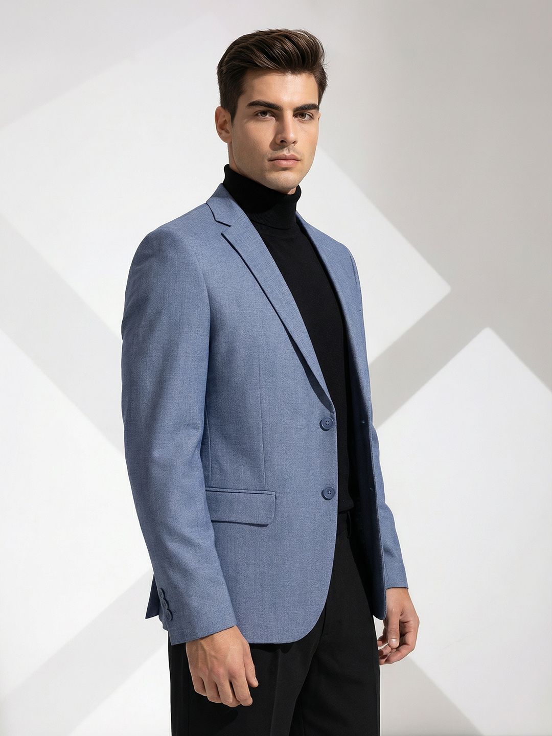 INVICTUS Single Breasted Notched Lapel Collar Formal Blazer