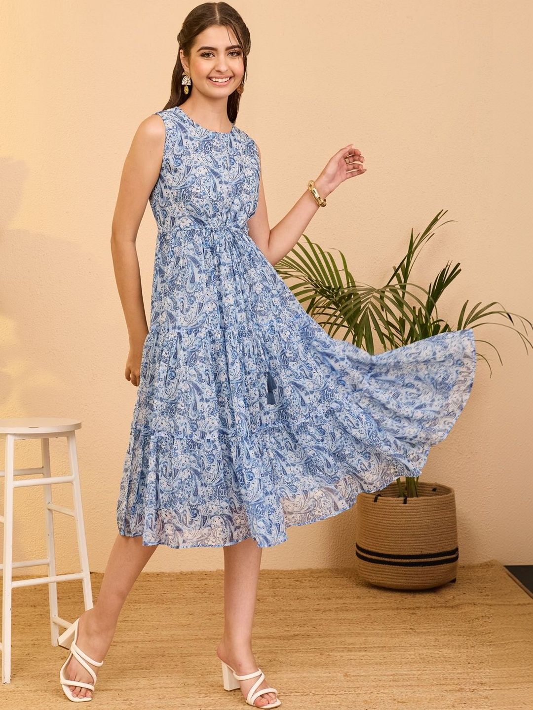 sachin and babi light blue dress Ever-Pretty Empire Waist Ruffles Sleeve V-Neck Midi Chiffon Semi Formal Dress Occasion Dress