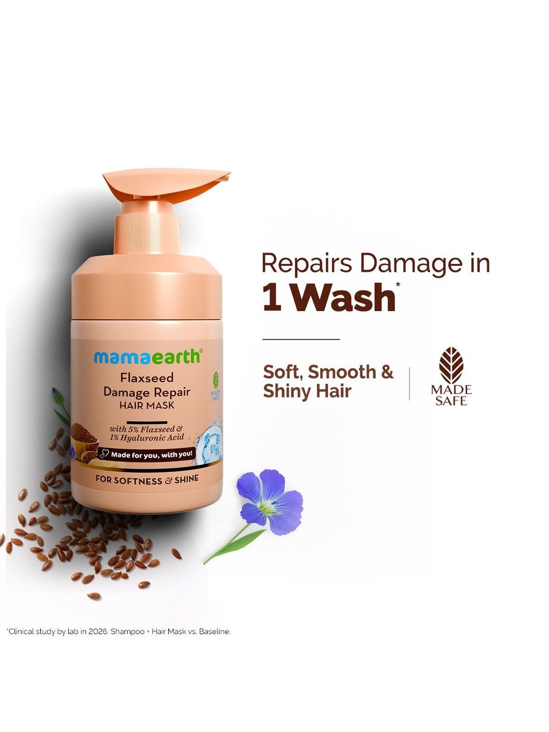 Mamaearth Flaxseed Damage Repair Hair Mask- 300 ml
