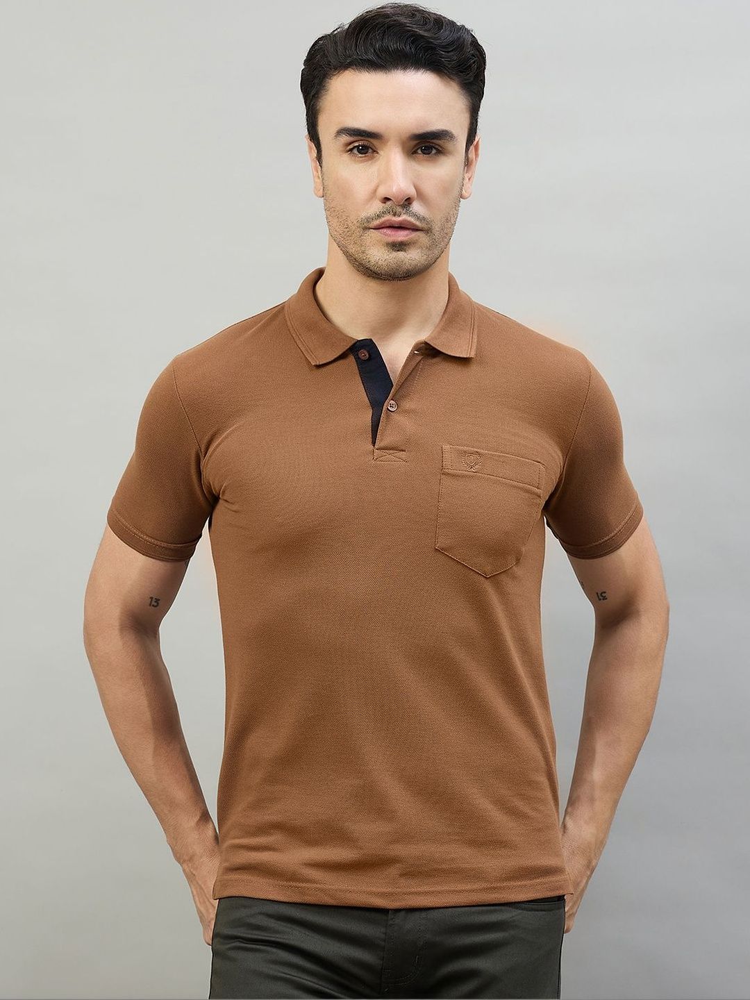 Duke Men Polo Collar Pockets T-shirt
