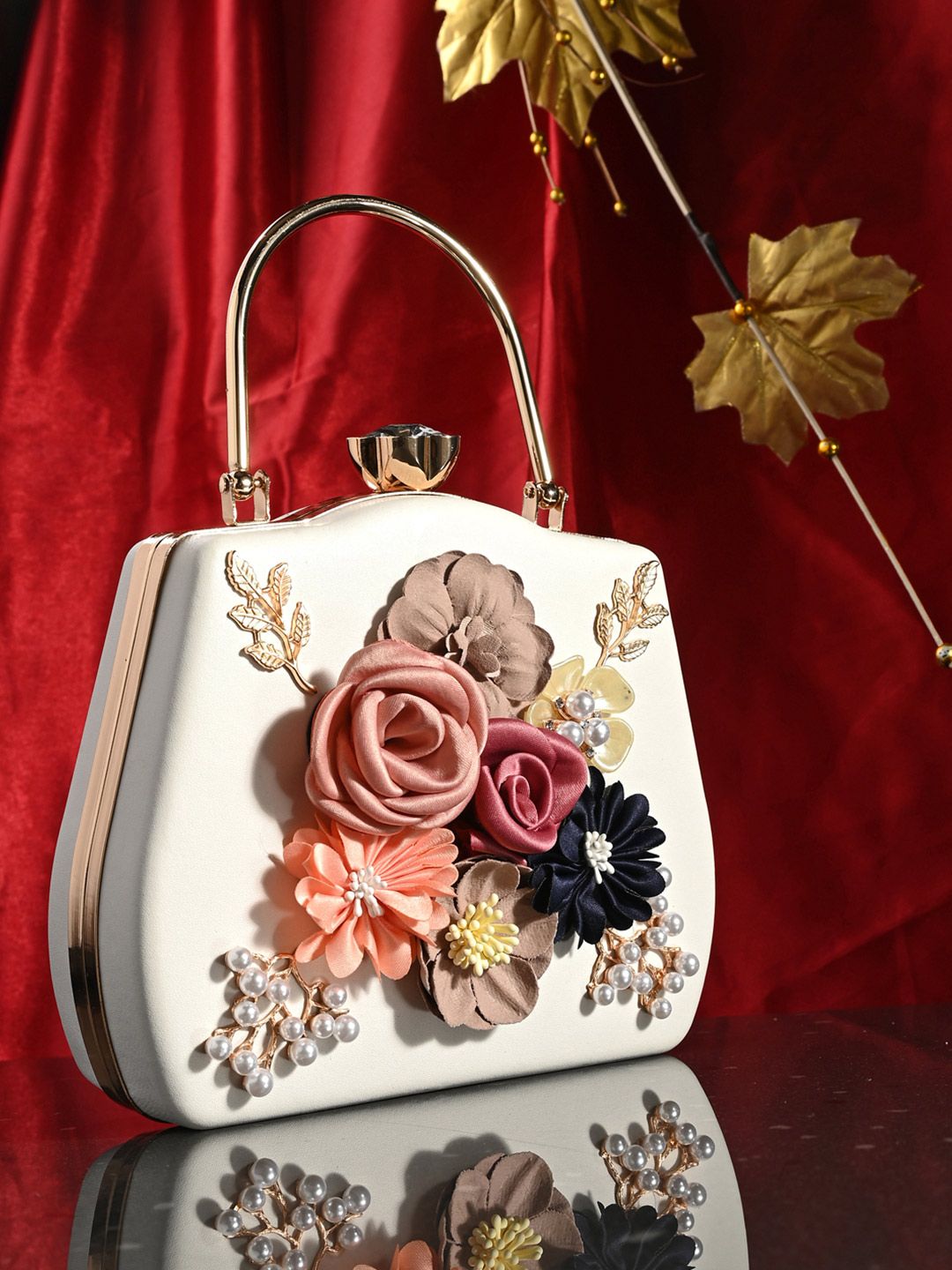 Sangria Embellished Box Clutch