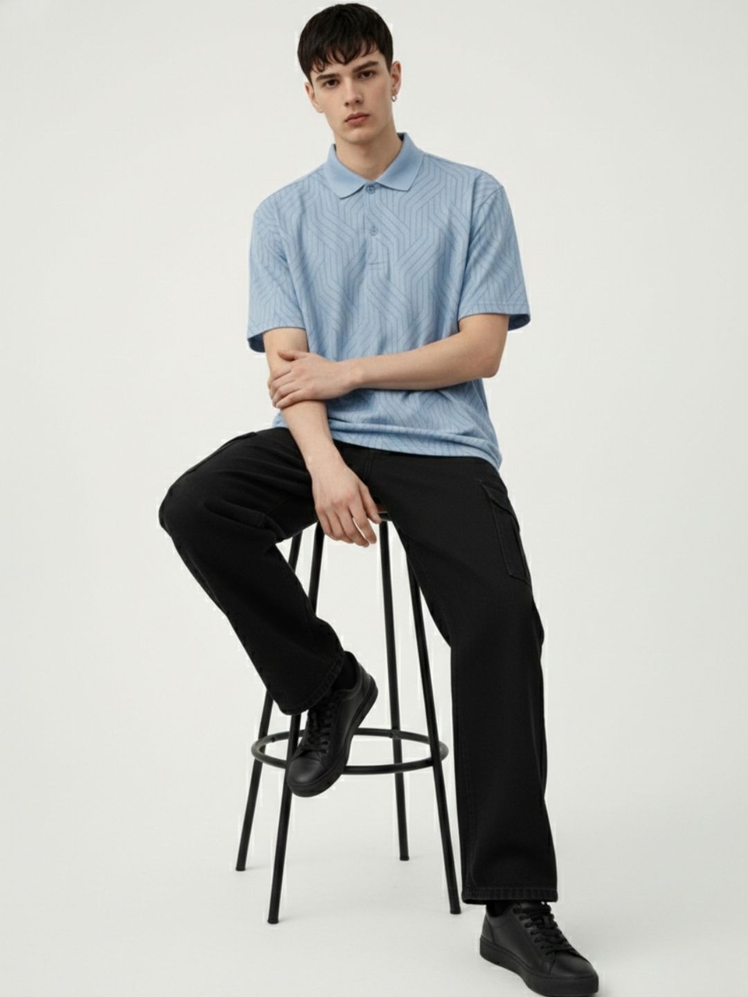 SZN Men Printed Polo Collar T-shirt