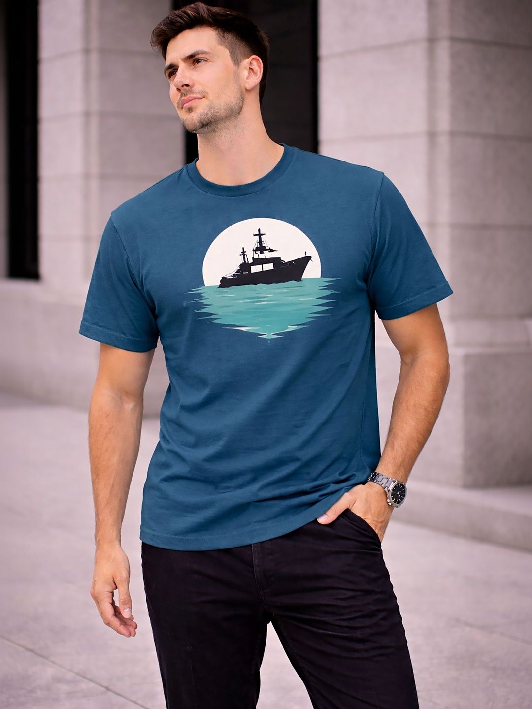 ATIGIANO Men Printed T-shirt
