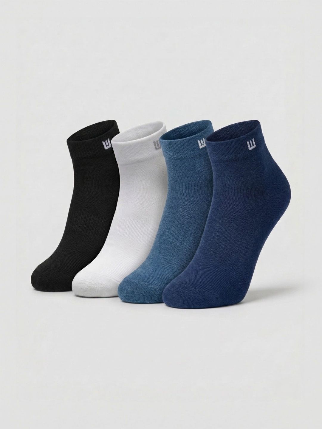 SZN Unisex Pack of 4 Cotton Assorted Ankle Length Socks
