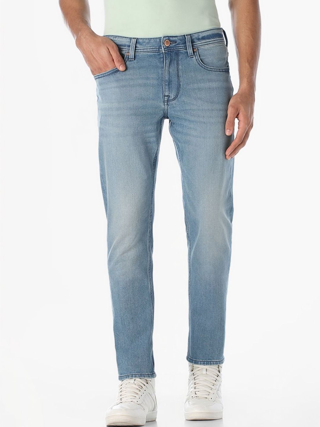Slim Fit Mid-Rise Light Fade Stretchable Jeans