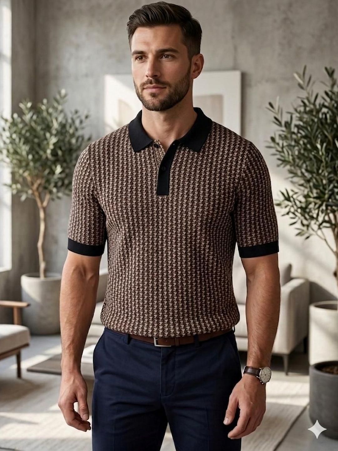 Raves Men Printed Polo Collar Bio Finish T-shirt