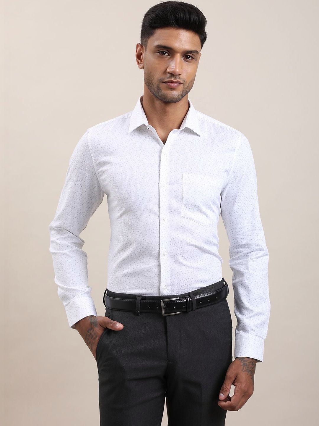Turtle Men Standard Slim Fit Printed Formal Shirt