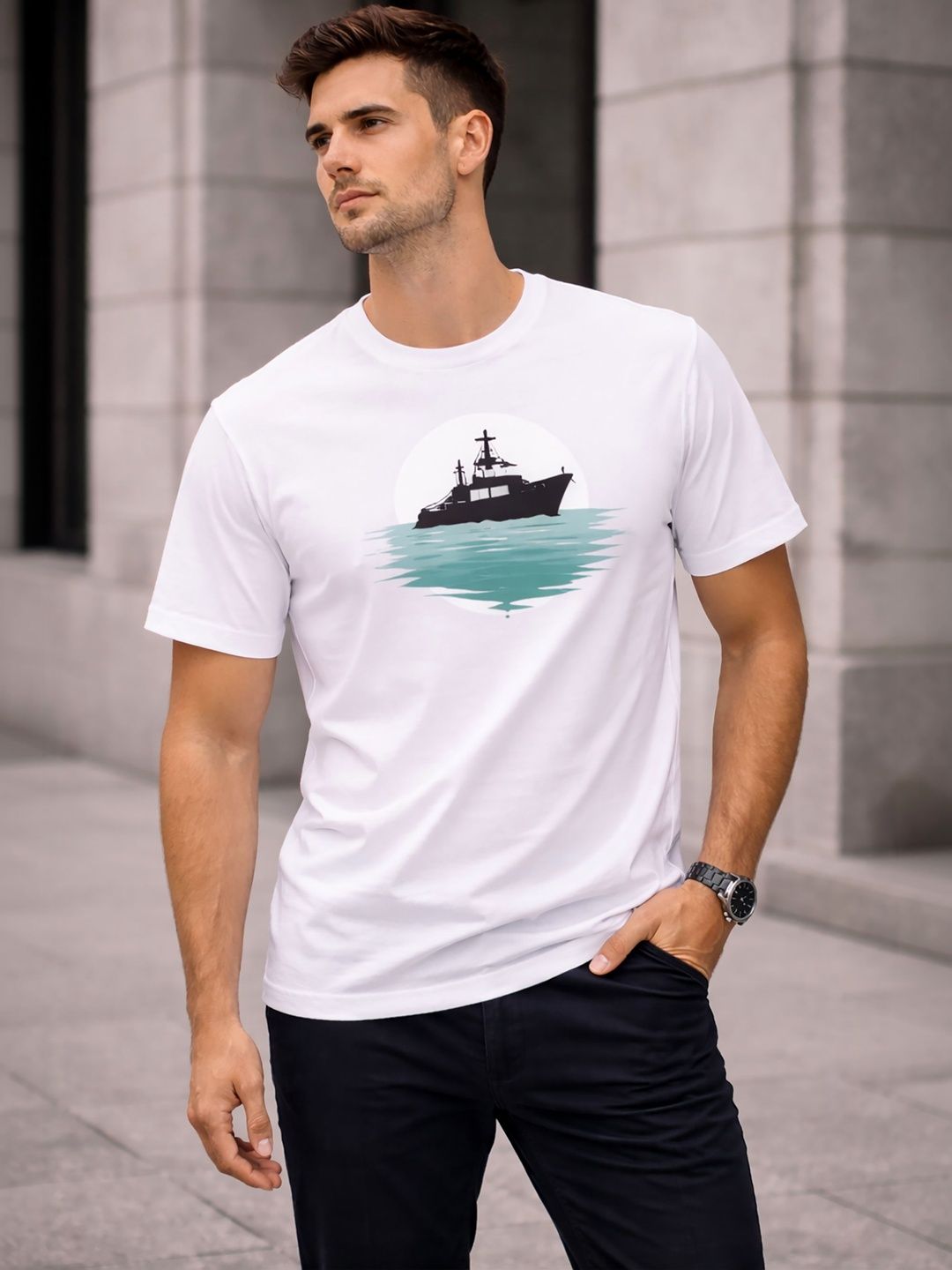 ATIGIANO Men Printed T-shirt