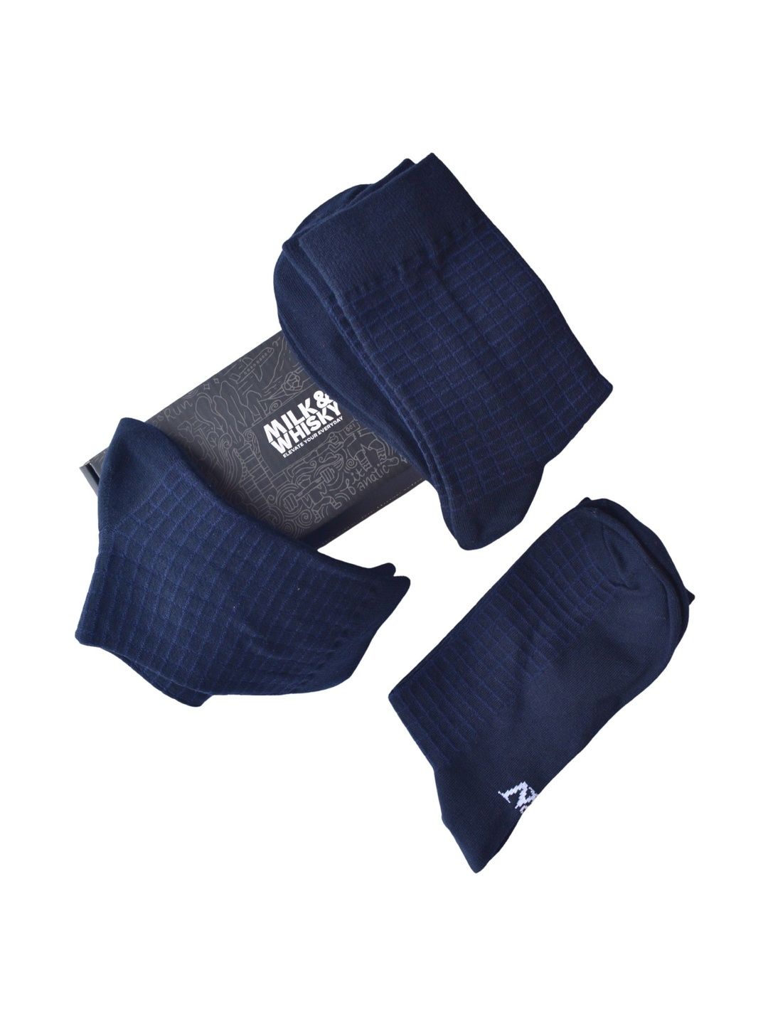 Milk&Whisky Men Pack of 3 Cotton Assorted Patterned Above Ankle Socks