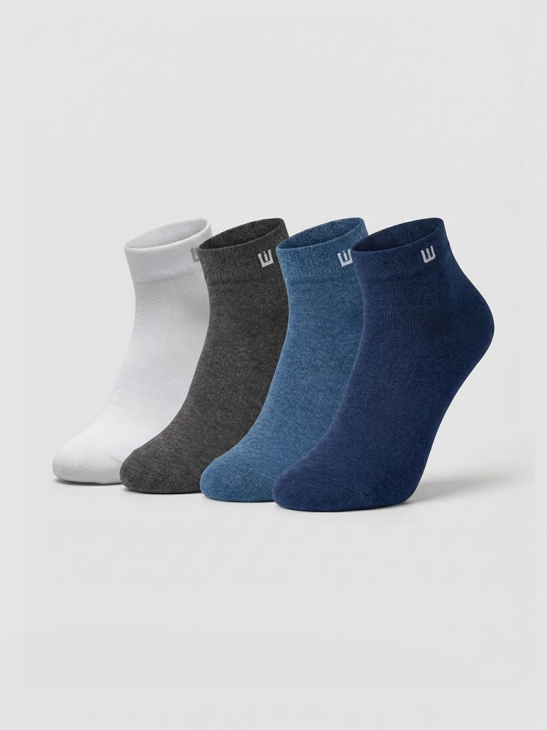 SZN Unisex Pack of 4 Cotton Assorted Ankle Length Socks