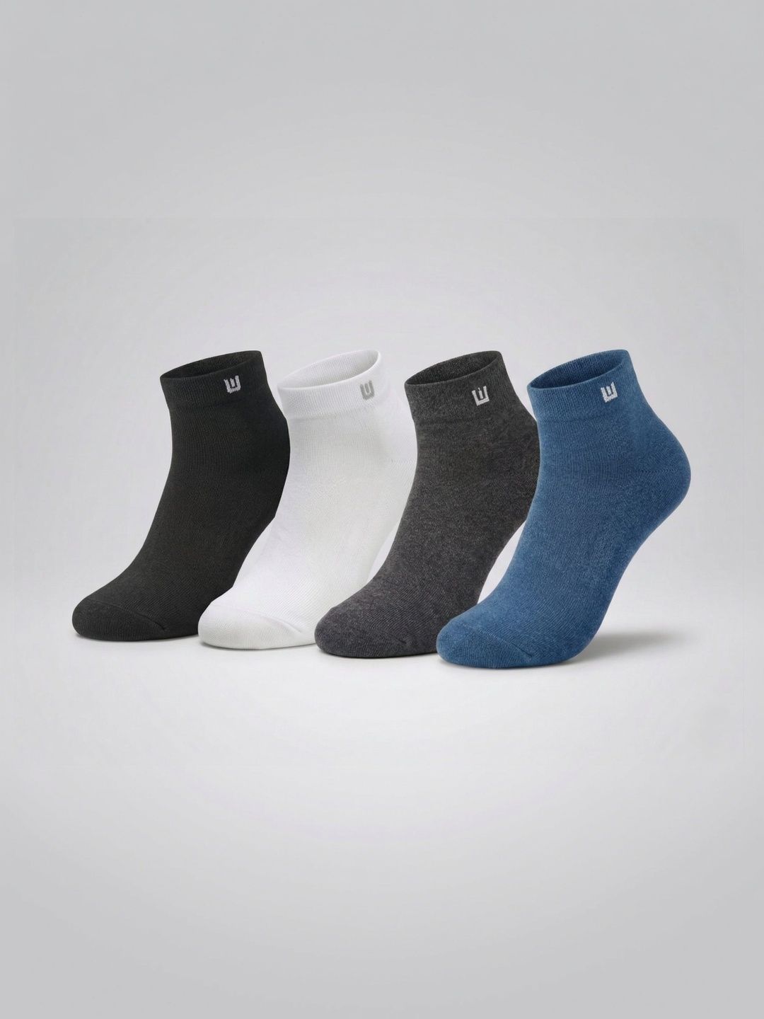 SZN Unisex Pack of 4 Cotton Assorted Ankle Length Socks