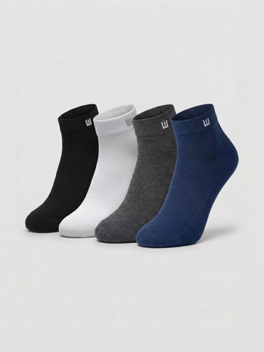 SZN Unisex Pack of 4 Cotton Assorted Ankle Length Socks