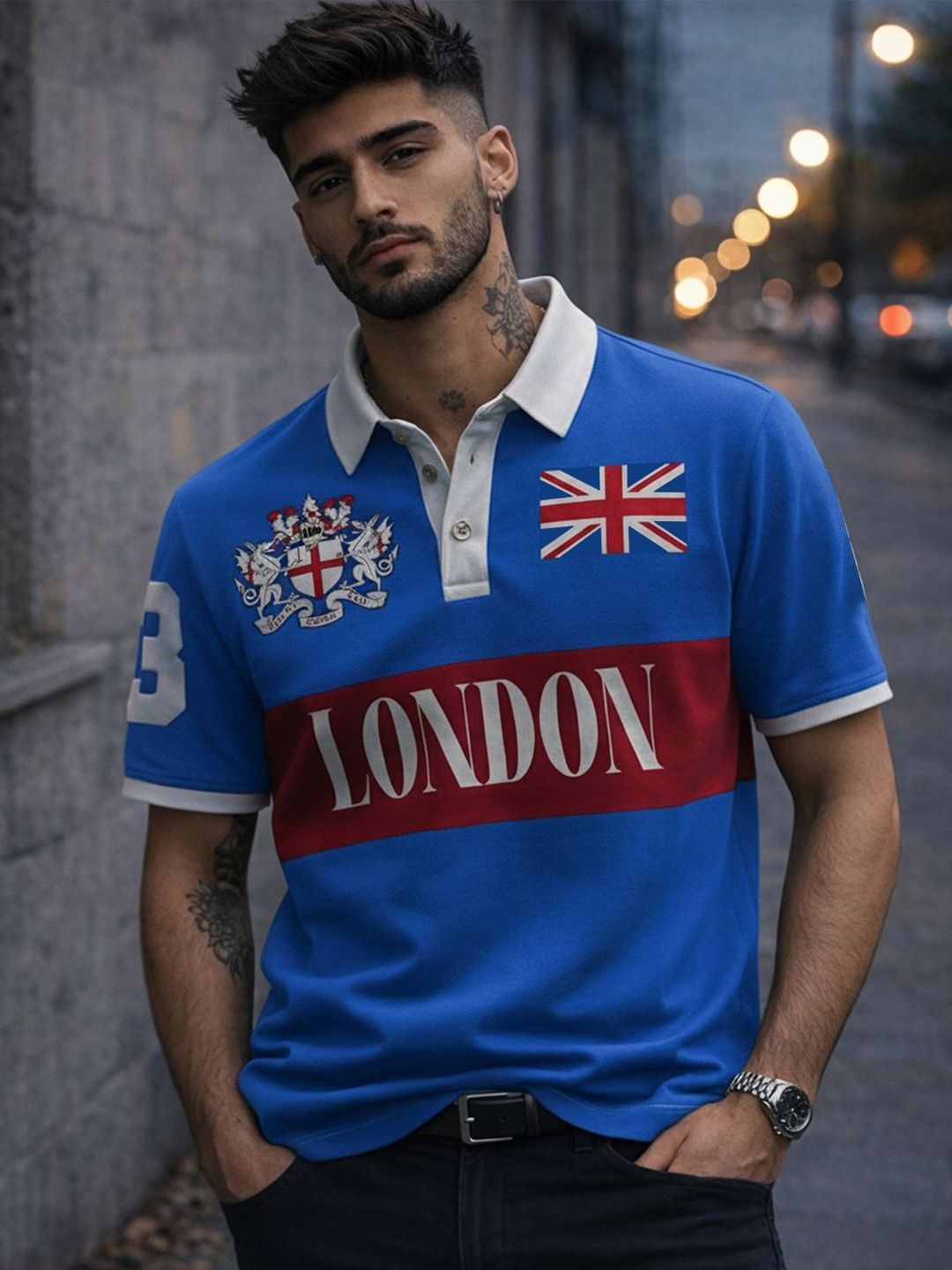 Force Men Brand Logo Colourblocked Polo Collar T-shirt