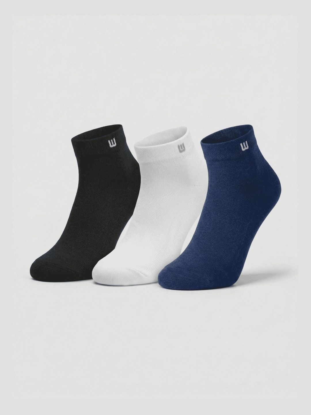 SZN Unisex Pack of 3 Cotton Assorted Ankle Length Socks