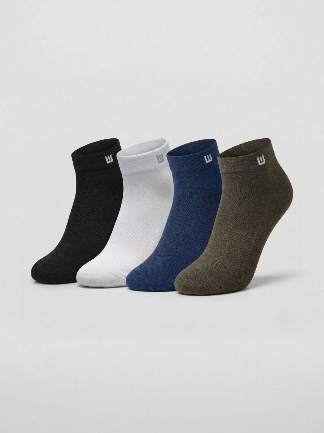 SZN Unisex Pack of 4 Cotton Assorted Ankle Length Socks