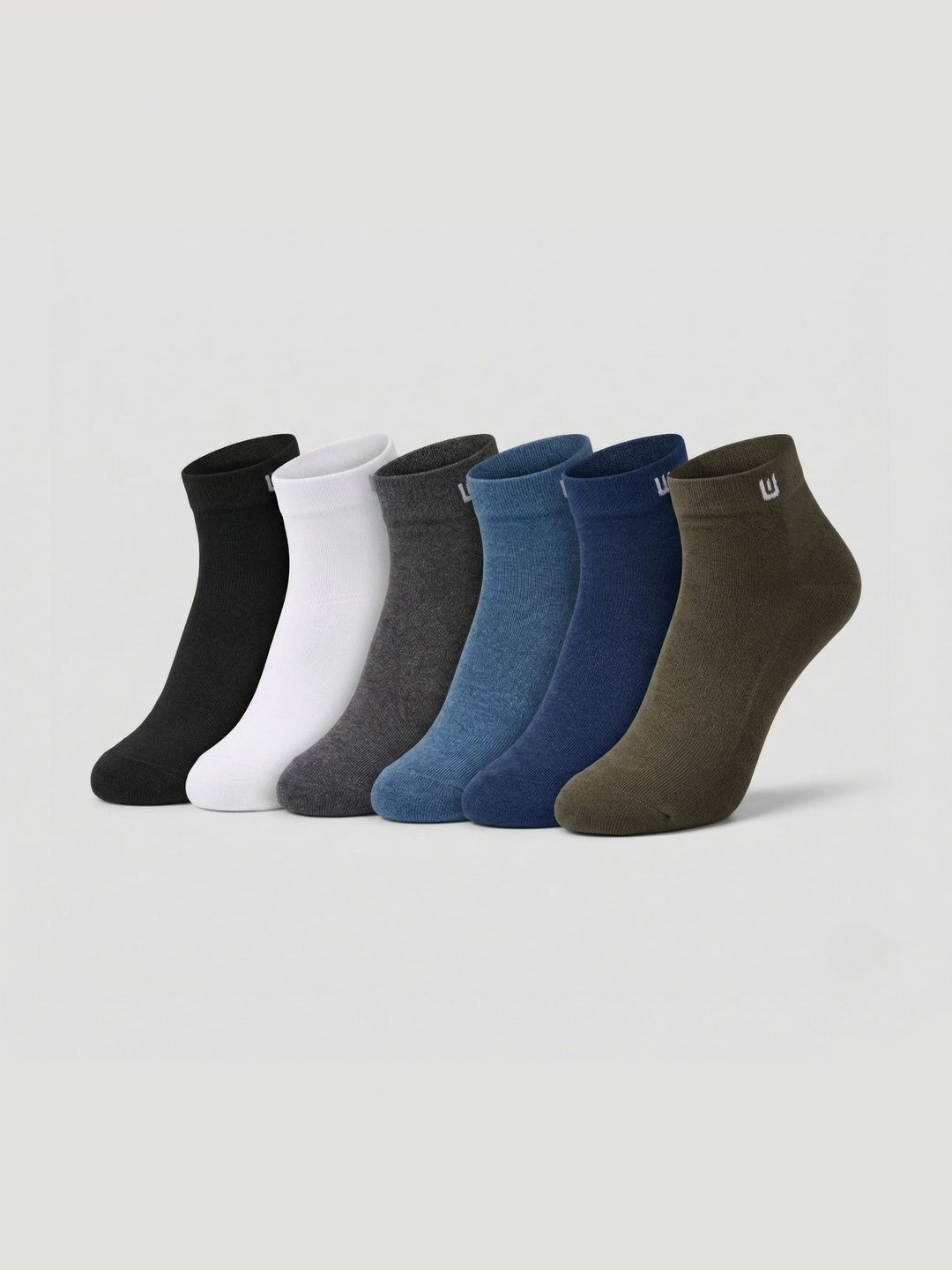 SZN Unisex Pack of 6 Cotton Assorted Ankle Length Socks