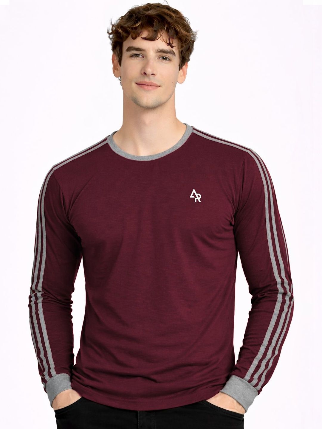 ADRO Men Brand Logo Colourblocked T-shirt