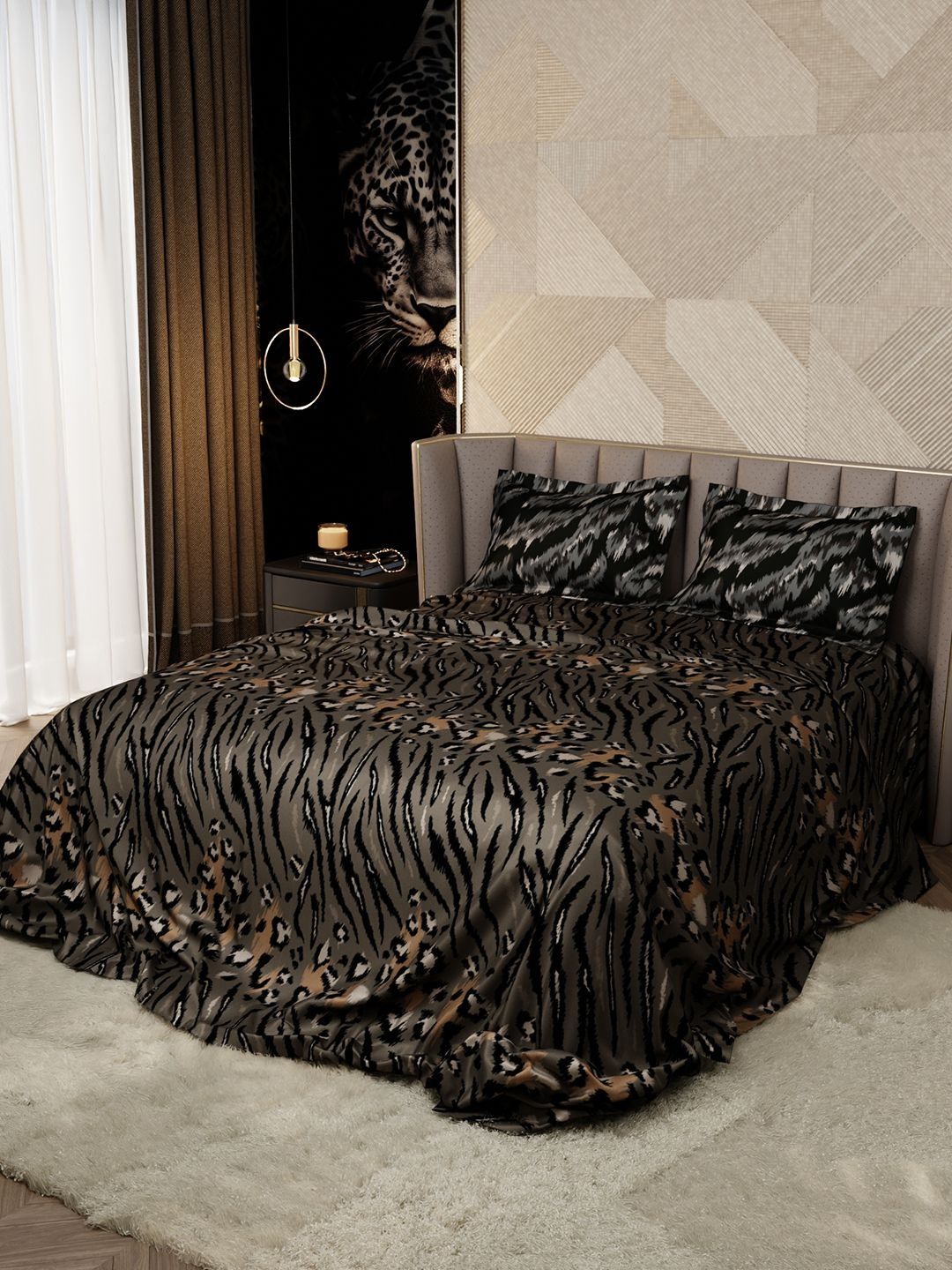 Stoa Paris Stoa Paris Grey King Bedsheet with 2 Pillow Covers