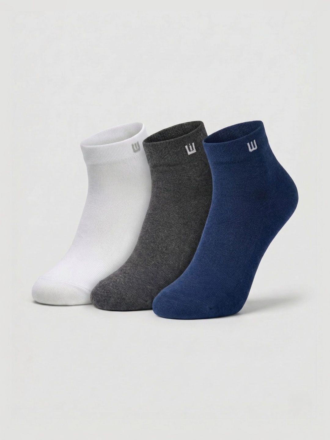 SZN Unisex Pack of 3 Cotton Assorted Ankle Length Socks