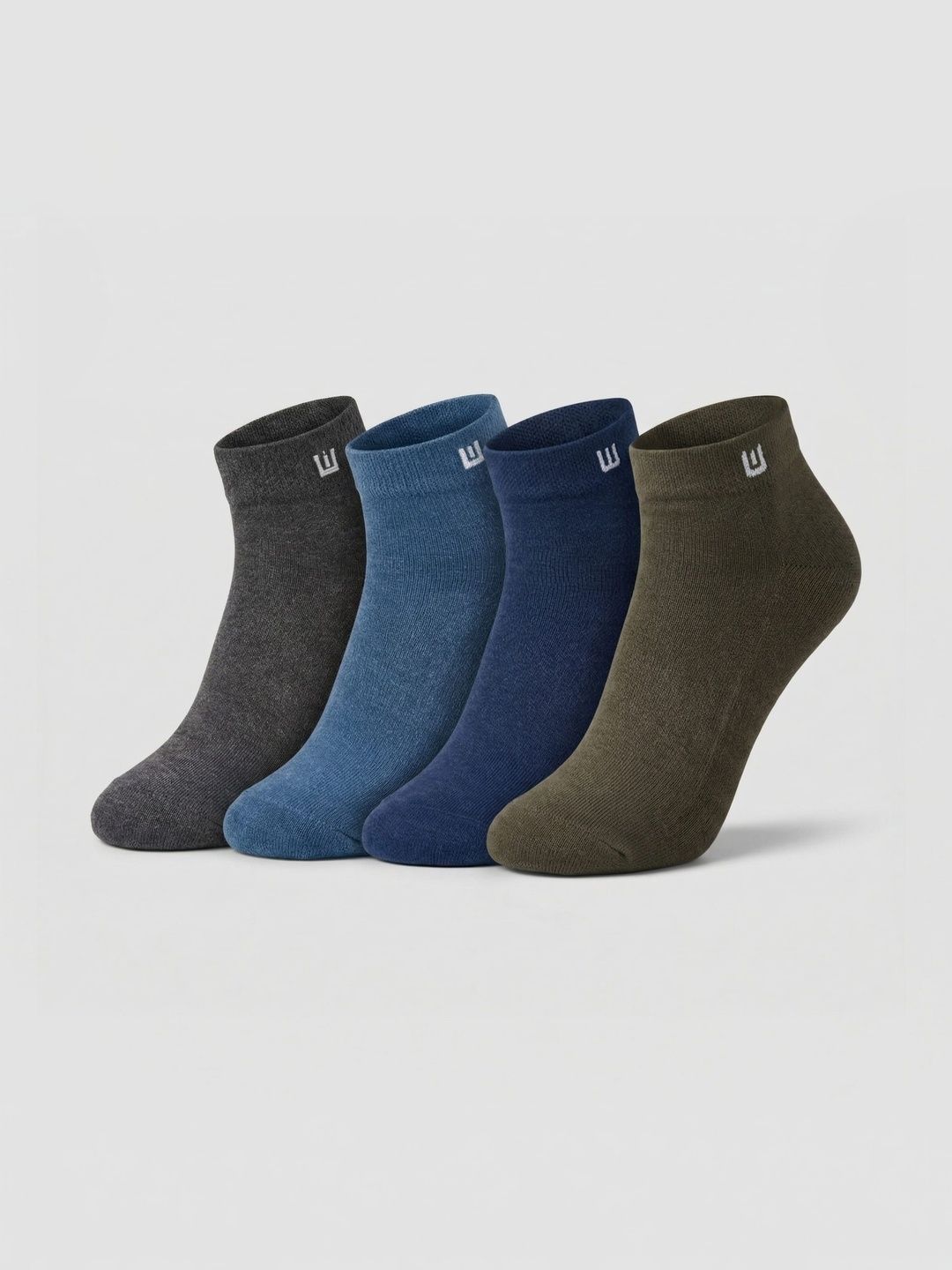 SZN Unisex Pack of 4 Cotton Assorted Ankle Length Socks