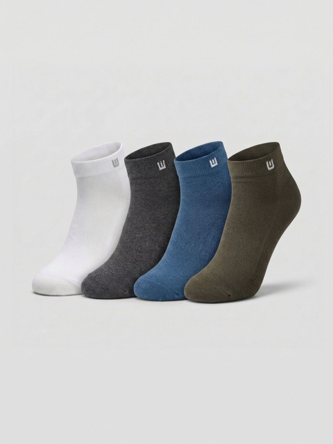 SZN Unisex Pack of 4 Cotton Assorted Ankle Length Socks