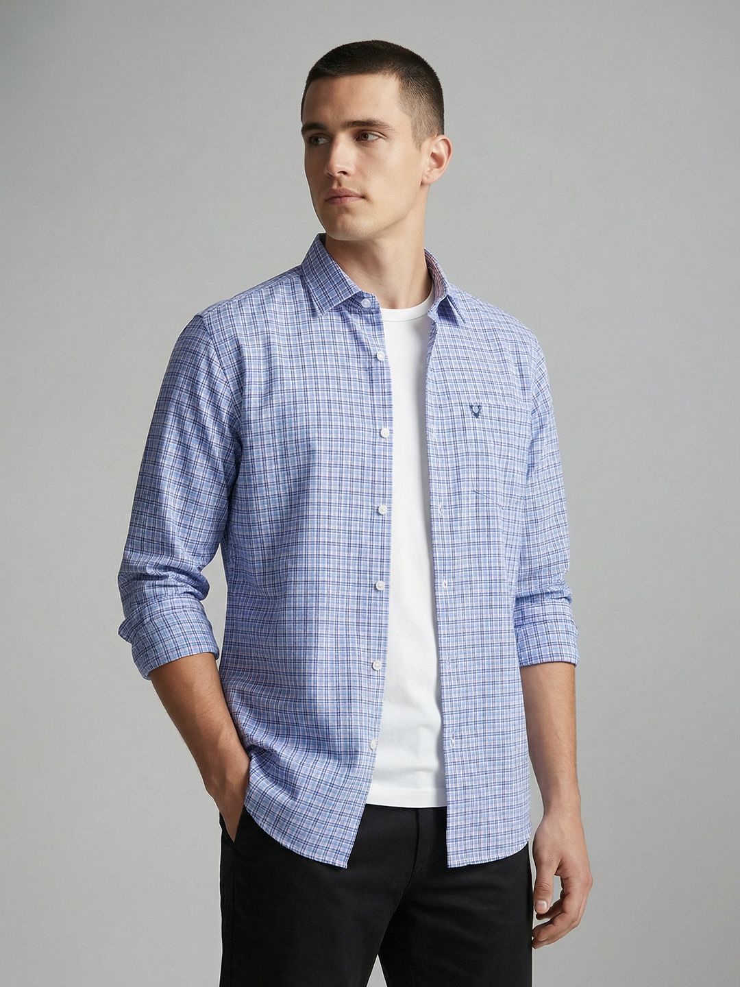 Allen Solly Allen Solly Sport Slim Fit Checked Pure Cotton Casual Shirt