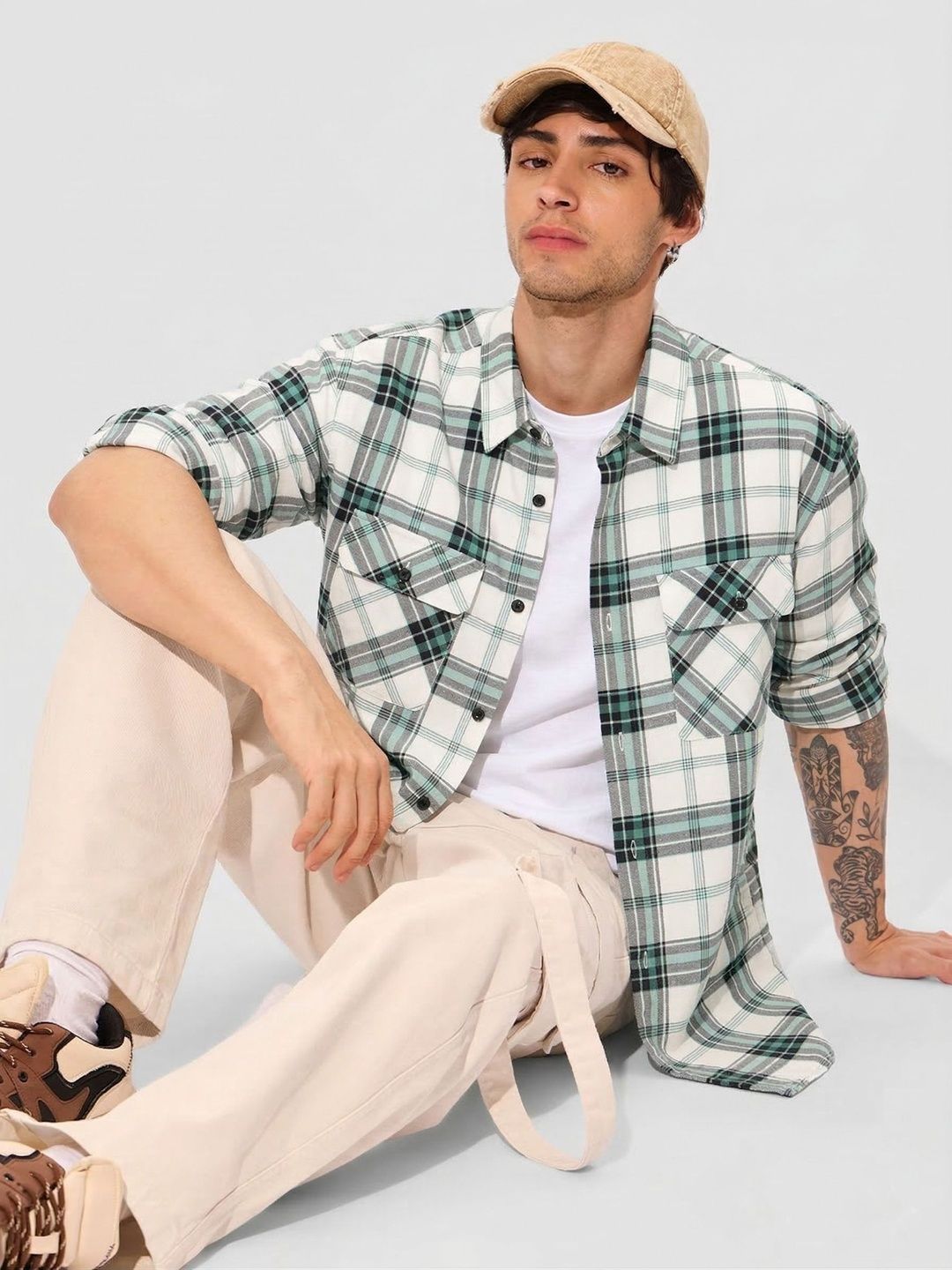 SHIRTZONE Men Standard Slim Fit Checked Casual Shirt