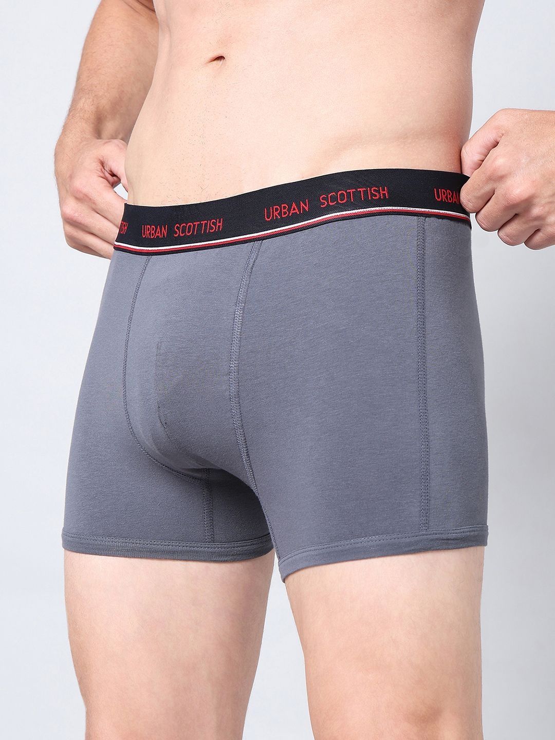URBAN SCOTTISH Pack of 2 Cotton Blend Solid Trunks