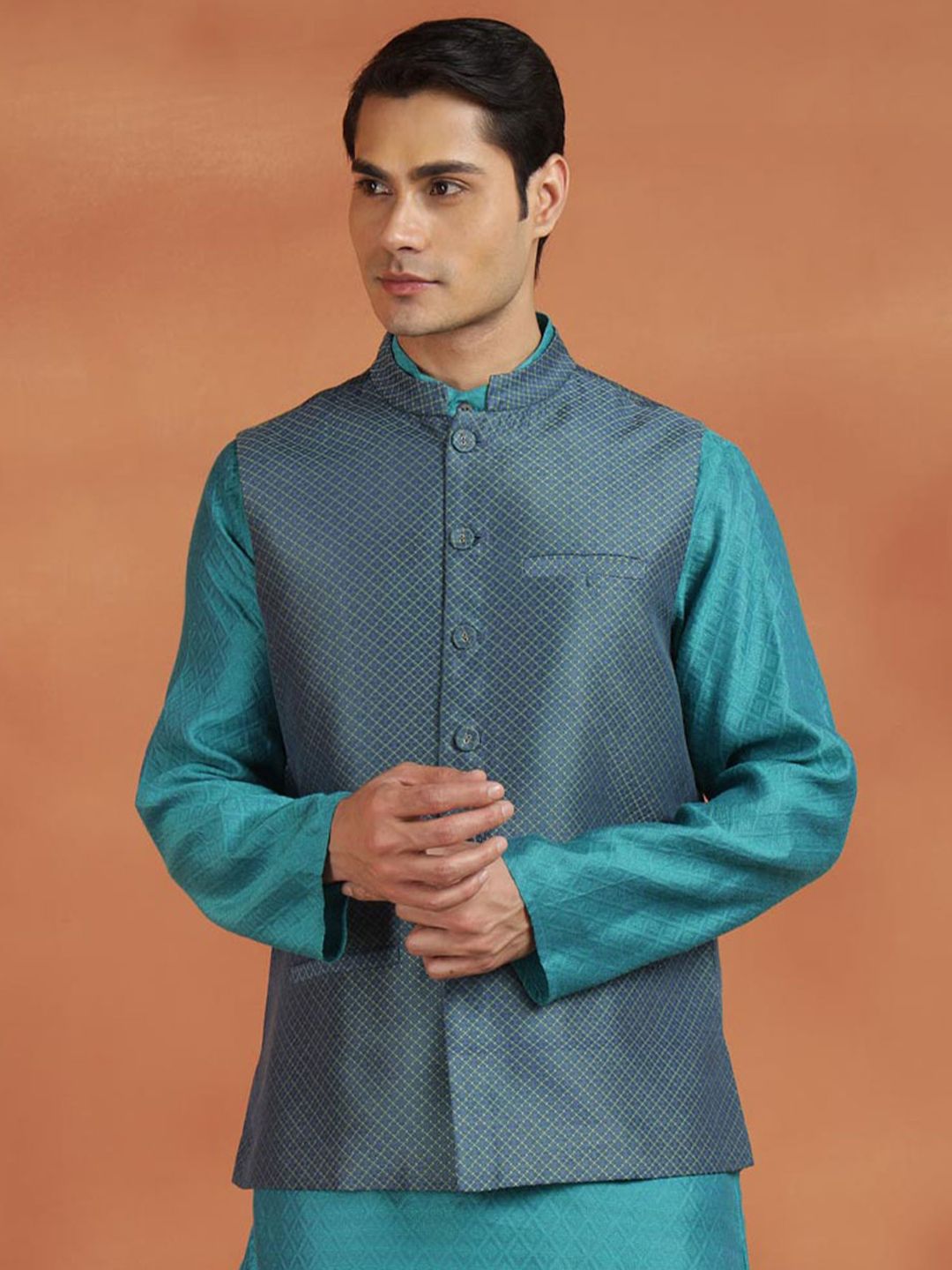 Fabindia Woven Design Woven Nehru Jackets