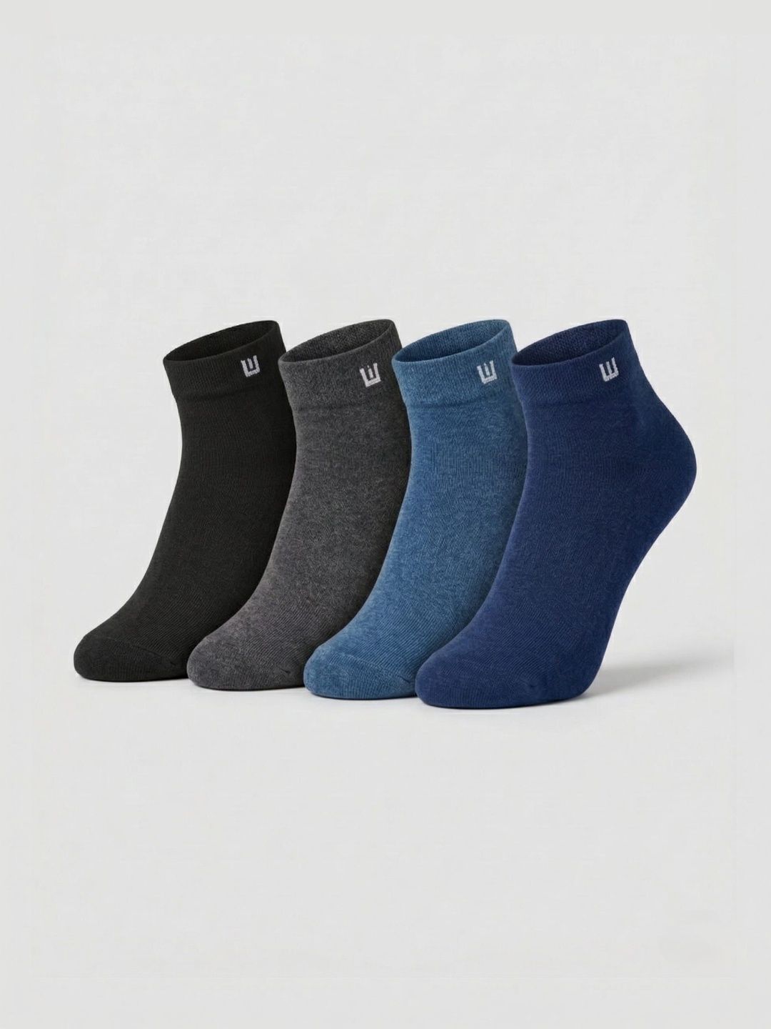 SZN Unisex Pack of 4 Cotton Assorted Ankle Length Socks