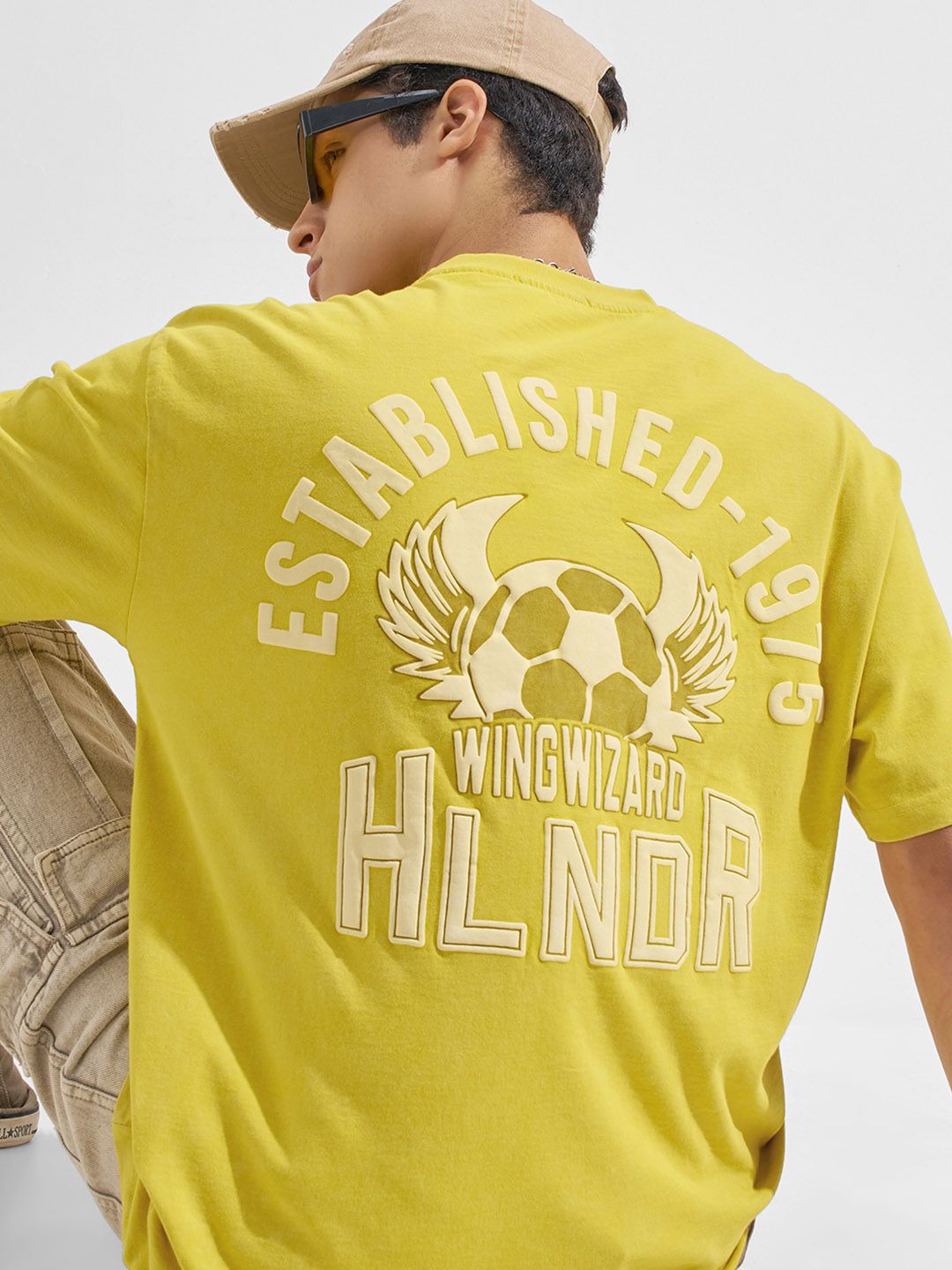HIGHLANDER Men Printed Drop-Shoulder Sleeves T-shirt