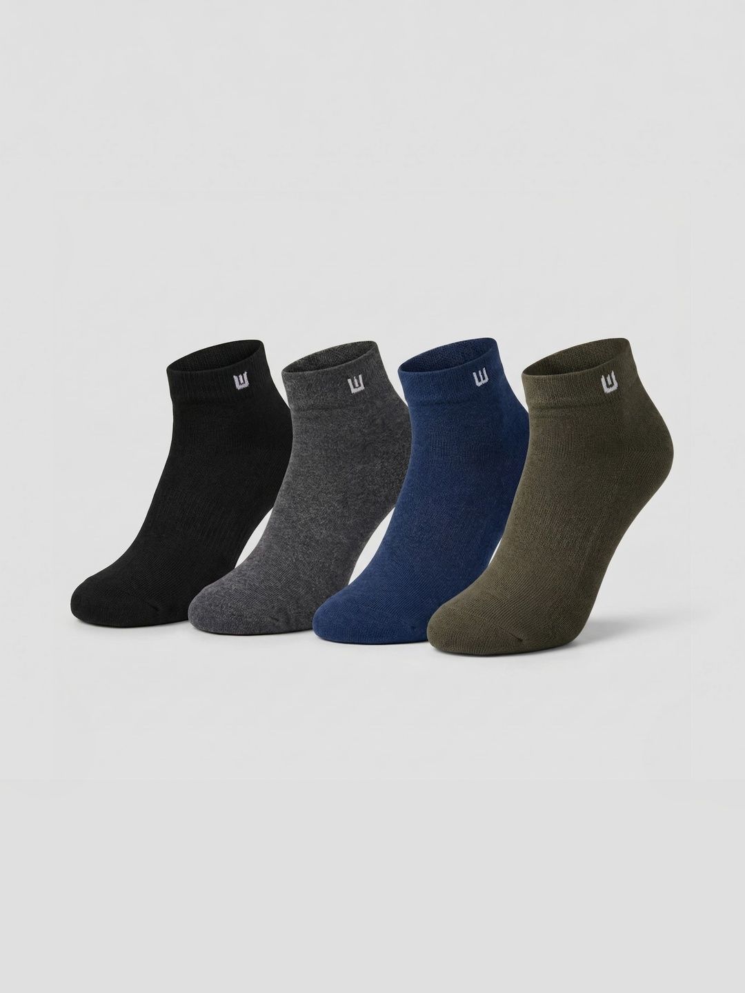 SZN Unisex Pack of 4 Cotton Assorted Ankle Length Socks