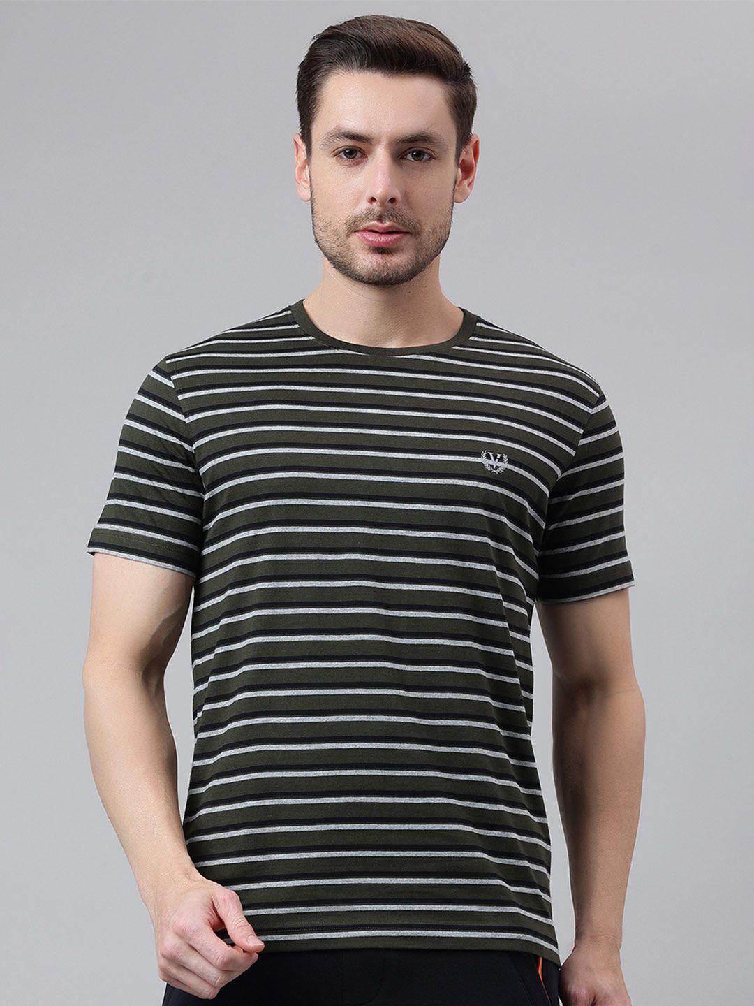 Van Heusen Innerwear Men Striped Slim Fit Lounge Tshirt