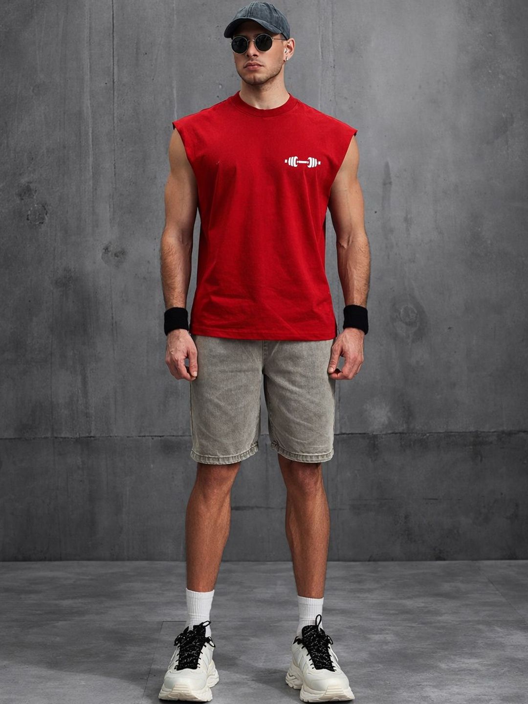 CARRO ARMATO Printed Cotton Gym Vest