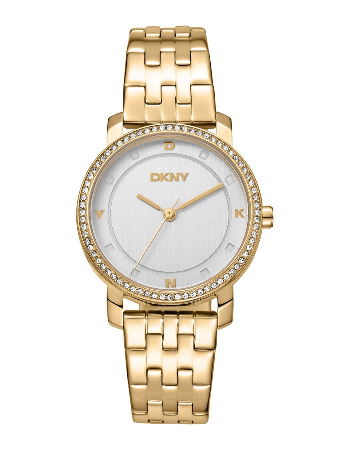 Round Dial Analogue Watch DKNY Women Astoria Glitz Brass Round Dial Analogue Watch DK1L065M0045