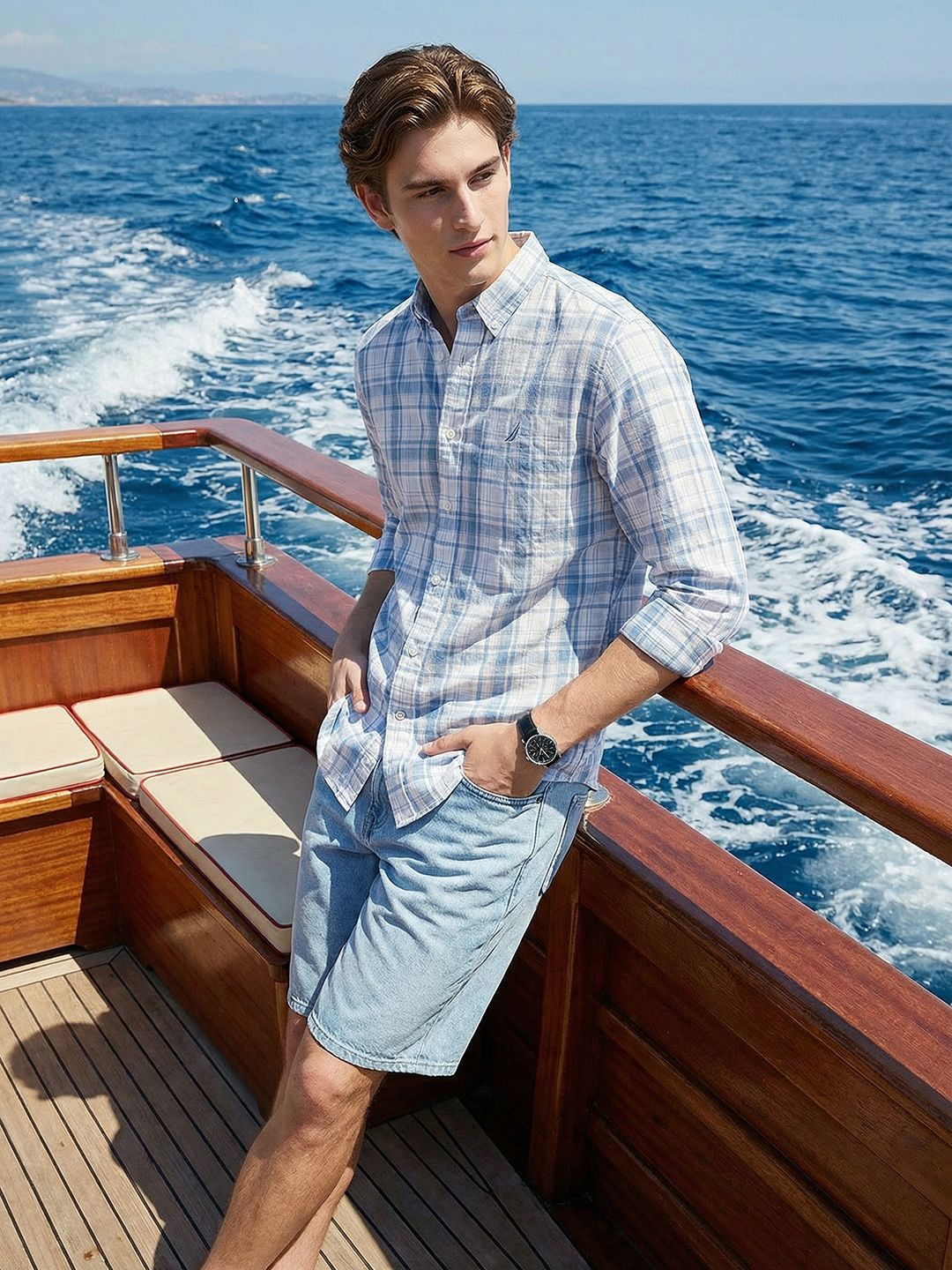 Nautica Tartan Checked Cotton Casual Shirt
