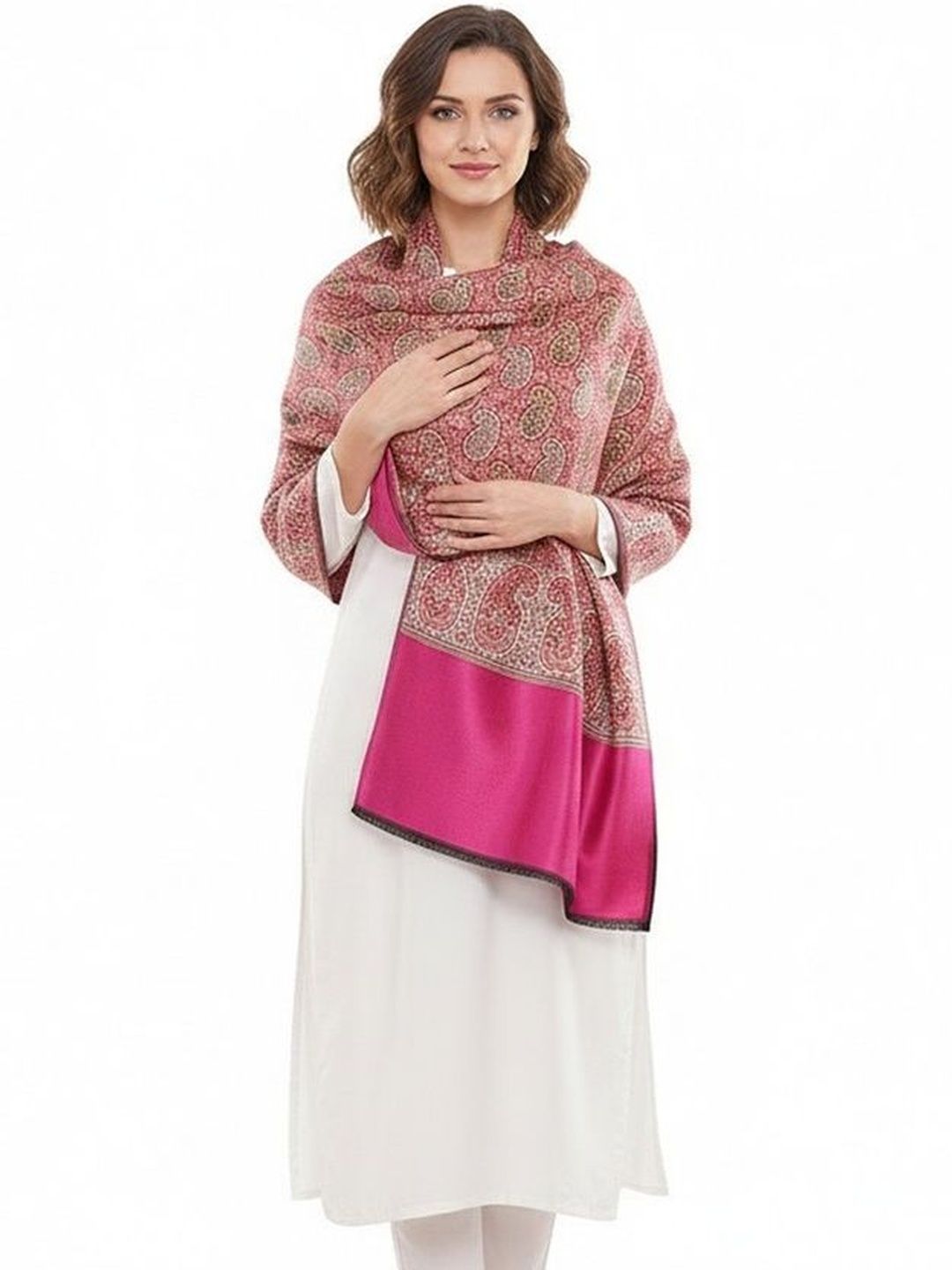 Manra Women Paisley Woven Design Shawl