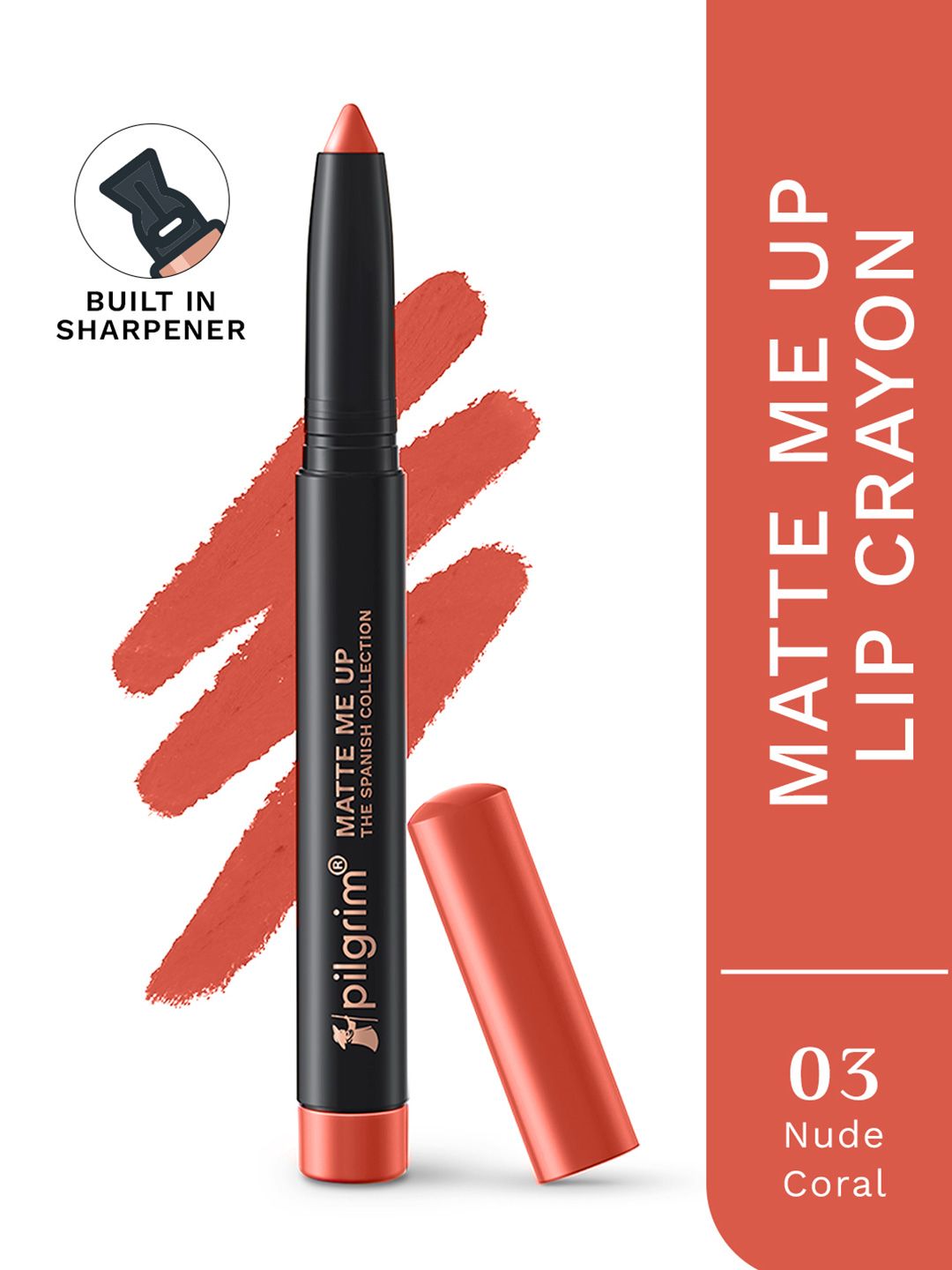 Matte Me Up Lipstick - 03 Pilgrim Matte Me Up Long Lasting Crayon Lipstick - Nude Coral 03