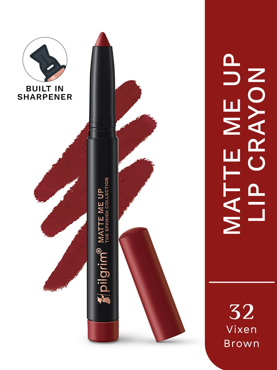Matte Me Up Lipstick - 32 Pilgrim Matte Me Up Long Lasting Crayon Lipstick - Vixen Brown 32